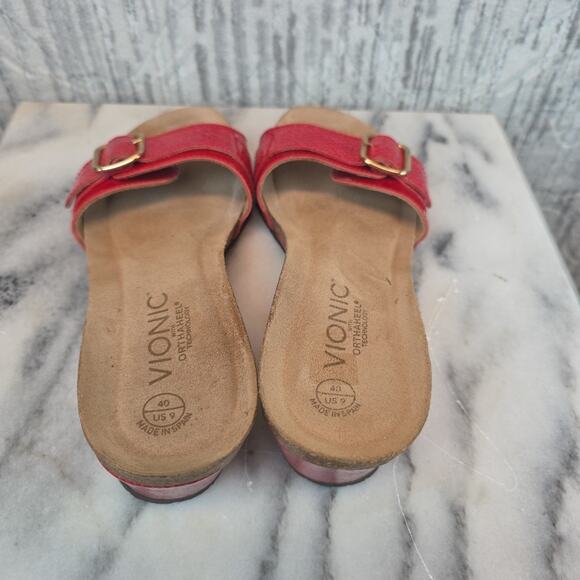 Vionic 381Ariana Red Sandals Womens Sz 9 /40 - Picture 7 of 9